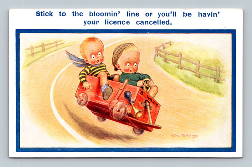 Children playing scene from Great Britain antique postcard