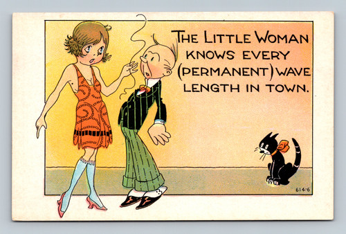 The Little Woman Knows Every Permanent Wave Length cartoon by Radio Comics