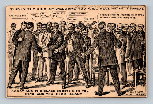Invitation to Bible School event postcard Fairfield Illinois 1909