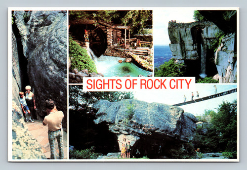 Rock City Gardens atop Lookout Mountain featuring Fatman's Squeeze, Gnome's Fishing Pool, Lover's Leap, Balanced Rocks