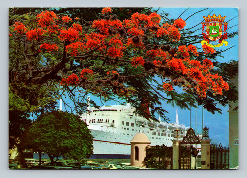 Mardi Gras cruise ship visiting Caribbean Islands in Old San Juan Puerto Rico