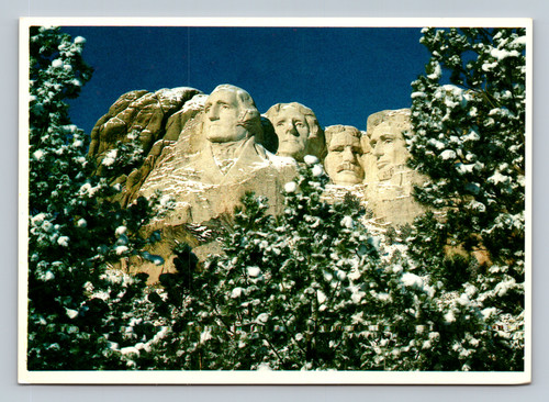 Mount Rushmore in winter, Black Hills, South Dakota