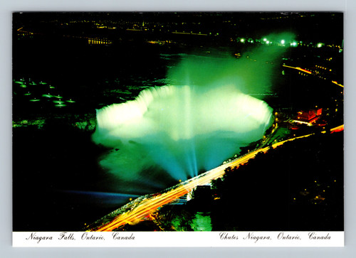 Canadian Horseshoe Falls illuminated at night