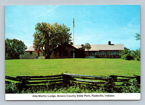 Abe Martin Lodge in Brown County State Park Nashville Indiana postcard