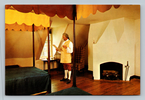 East Bedroom of Wetherburn's Tavern Williamsburg Virginia with plastered brick fireplace