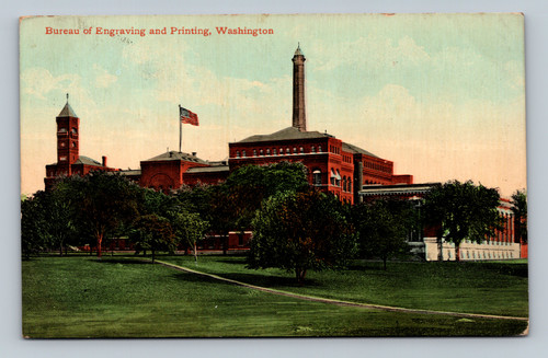 Bureau of Engraving and Printing Washington view across the Mall postcard