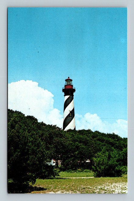 St. Augustine Lighthouse with black and white spiral stripes