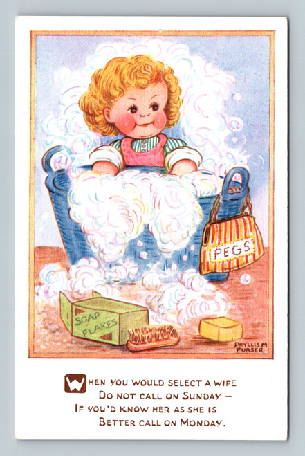 Humorous text about selecting a wife postcard from Sevenoaks England