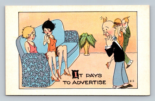 Advertising slogan IT PAYS TO ADVERTISE postcard from Series No. 612 Comics