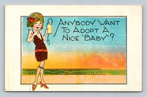 A baby for adoption vintage postcard from the U.S.