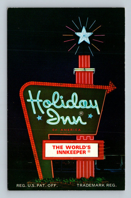 Holiday Inn promotional postcard with branding and advertising text from Lake Forest Indiana
