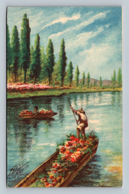 Scenic view of Xochimilco, Mexico postcard by FISCHGRUND