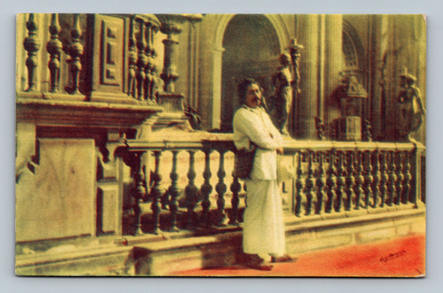 Indio Huichol in the Cathedral Mexico City postcard by Publicaciones Fischgrund