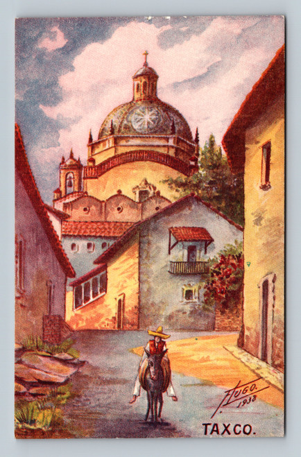 View of Taxco Mexico postcard by Federico Liebig