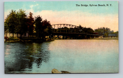 The Bridge at Sylvan Beach, Sylvan Beach, N.Y. vintage postcard