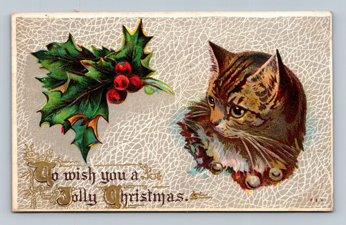 Christmas greeting message postcard at Central Square Buffalo NY 1910