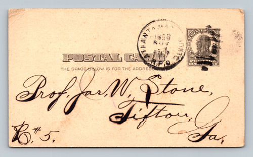 Unknown subject postcard with MONT 1843 marking