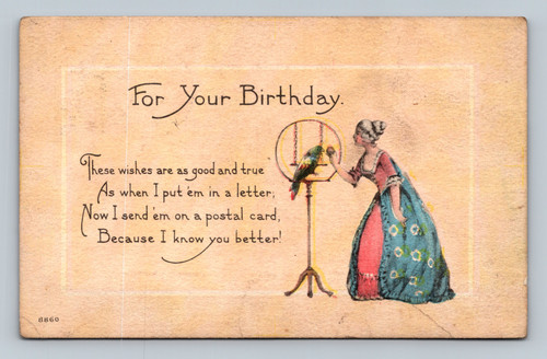 Birthday wishes postal card postmarked JAN 6 from ACU AS ON