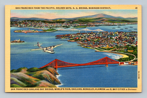 San Francisco view with Golden Gate Bridge and Oakland Bay Bridge