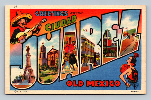 Greetings from Ciudad Juarez Mexico postcard