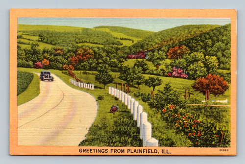 Greetings from Plainfield Illinois postcard by Tichnor Bros