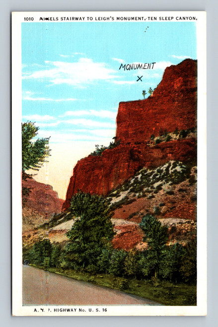 Angels Stairway to Leigh's Monument in Ten Sleep Canyon postcard