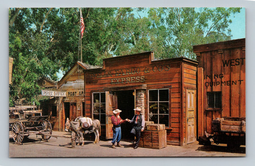 The prospector and his burro at Knott's Berry Farm Ghost Town in Buena Park, California