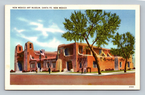 New Mexico Art Museum Santa Fe Mission Architecture Postcard