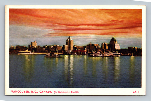 The Waterfront at Eventide Vancouver B.C. Canada postcard by The Coast Publishing Co.