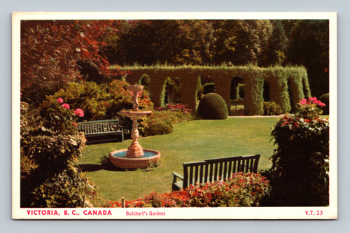 Butchart's Gardens Victoria Canada postcard by The Coast Publishing Co.