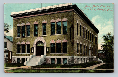 Young Men's Christian Association building Oswego New York postcard 1913