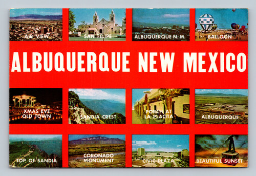 Air view of Albuquerque New Mexico with Balloon and Sunset