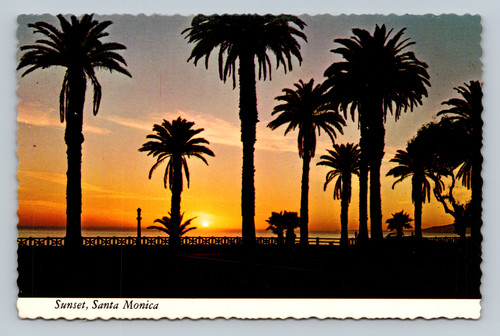 Sunset overlooking the Pacific Ocean from Palisades Park in Santa Monica