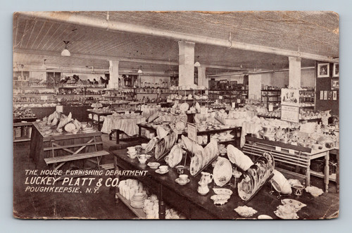 House Furnishing Department of Luckey Platt & Co. in Poughkeepsie NY 1922 postcard
