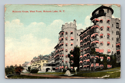 Mohonk House West Front at Mohonk Lake New York vintage postcard