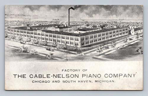 Factory of the Cable-Nelson Piano Company in South Haven Michigan 1913 postcard