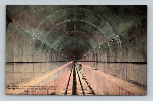 West Bound Tube Detroit River Tunnel Subaqueous Section with Michigan Central trains