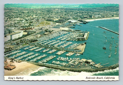 Aerial view of King Harbor and Fisherman's Wharf in Redondo Beach, California