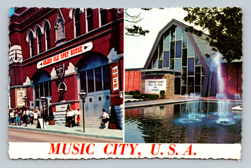 Grand Ole Opry House and Country Music Hall of Fame and Museum in Nashville Tennessee postcard