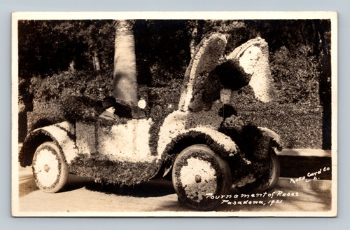 Tournament of Roses parade Pasadena 1921 vintage postcard