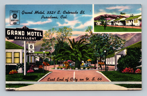 Grand Motel with furnished rooms and car-by-door garage at 3321 E. Colorado St. Pasadena CA