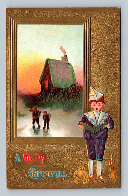 Unknown subject vintage postcard with U.S. postage stamp and postmark DEC from CNE CENT