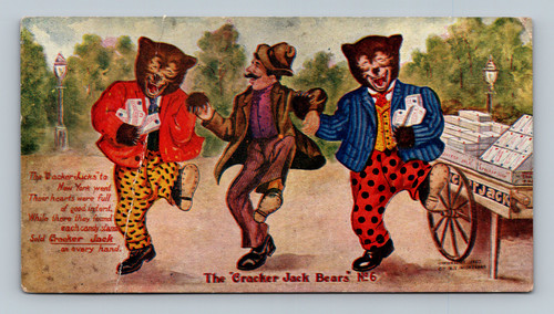 The Wacker ducks with Cracker Jack bears and candy theme postcard