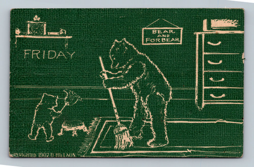 Bear and Forbear postcard by D. Hillson postmarked 1908