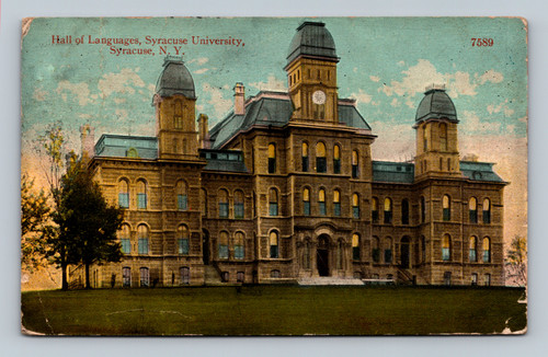 Hall of Languages Syracuse University Syracuse NY vintage postcard