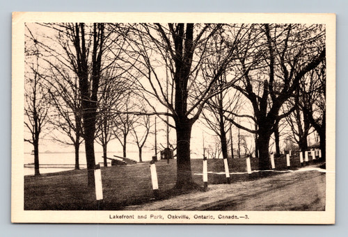 Lakefront and Park in Oakville Ontario Canada vintage postcard
