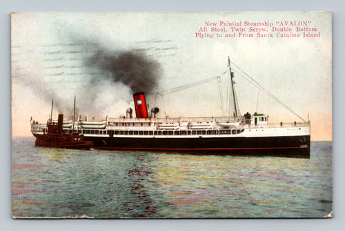 New Palatial Steamship AVALON to Santa Catalina Island California 1920