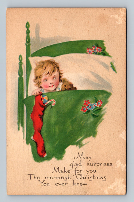 Christmas greeting card with glad surprises by Gibson Art Company