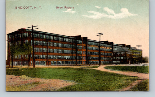 Shoe Factory in Endicott New York vintage postcard by George Lainhart
