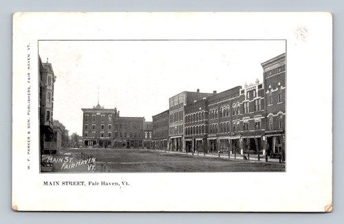 Main Street in Fair Haven Vermont vintage postcard 1913